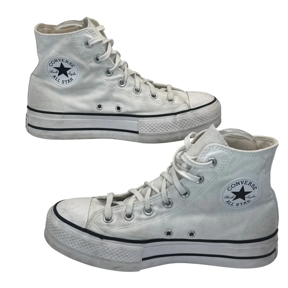 Converse Chuck‎ Taylor All Star Lift Platform Canvas White High Top Sneakers 9W